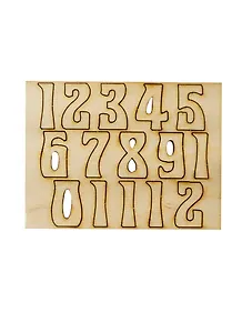 Комплект Арабские цифры-9 (131173) (20мм) (Заготовка для часов) (дерево)