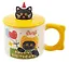 Кружка с крышкой Котик Happy Birthday (желтая) (керамика) (400мл) (12-34466-GD8009) — 3144697 — 2