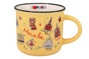 Кружка "Пиктограммы"(Москва) (фарфор) (180мл) (065-2-19P-Y)