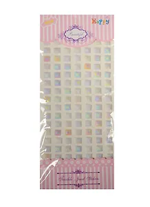 Наклейки квадраты, 105 шт, 0.8 см, белые