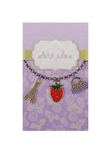 Кулон желтый Клубника с эмалью (красный, розовый) (QA-7151) (1,6см) (упаковка)