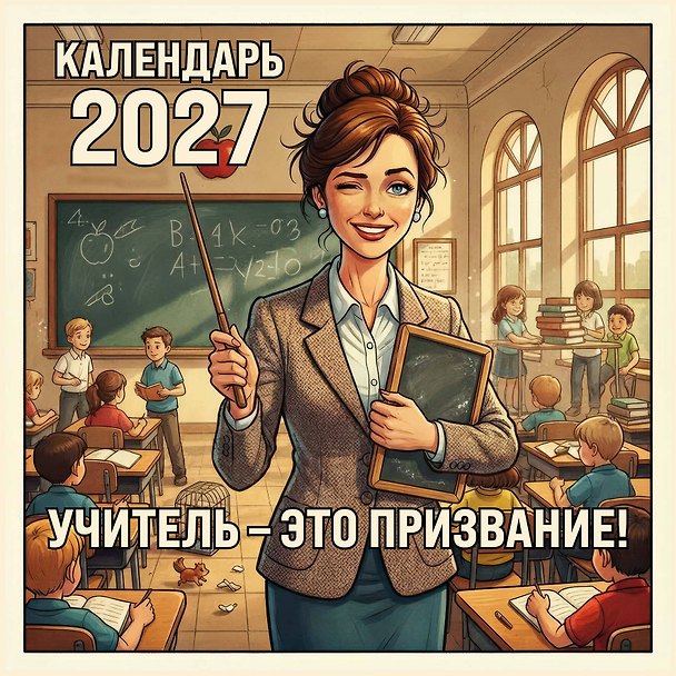 Календарь 2027г 300*300 "Учитель - это призвание!" настенный, на скрепке 3172924 — 1