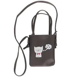 Сумка на молнии Кот с рыбками (кожзам) (23х17) (12-11539-101)