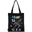 Сумка-шоппер Ready to fly (ракета) черная, текстиль 40см.*32см. — 2831283 — 1