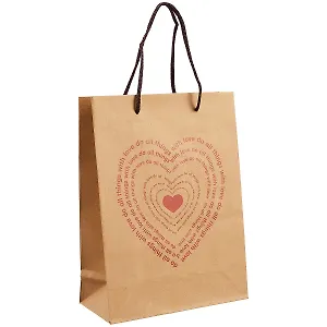 Пакет А5 "Сердца" крафт, женск.