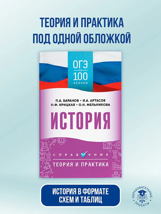 Книга ОГЭ на 100 баллов. История. Справочник. Теория и практика (Пётр Баранов, Игорь Артасов, Ольга Мельникова, Надежда Крицкая) — 4