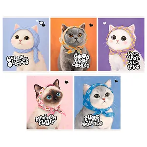 Тетрадь 96л кл. "Pure Cuteness" пласт.обложка, печать, выб.лак, ассорти