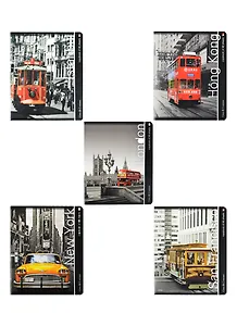 Тетрадь 48л кл. "ГОРОДА.КОНТРАСТЫ" гибридн.лак, ассорти, Альт