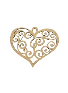 Бирка для декора из МДФ Ажурное сердце (1109386) (высота 12см/толщина 3мм) (упаковка)