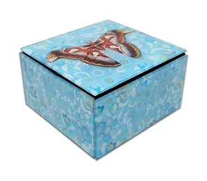 ПР Сувенир, Шкатулка стеклянная Бабочка 11.5*11.5*6.5см Ш-5984