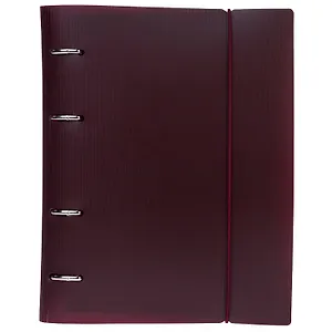 Тетрадь 120 листов, клетка, "Velvet" бордо, на кольцах, на резинке