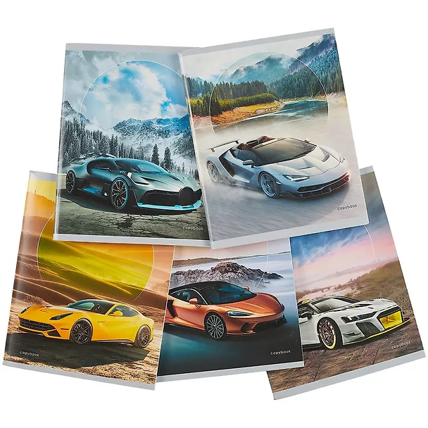 Тетрадь общая «Sports car» в ассортименте, 80 листов в клетку, А5 - Listoff 259583 — 7