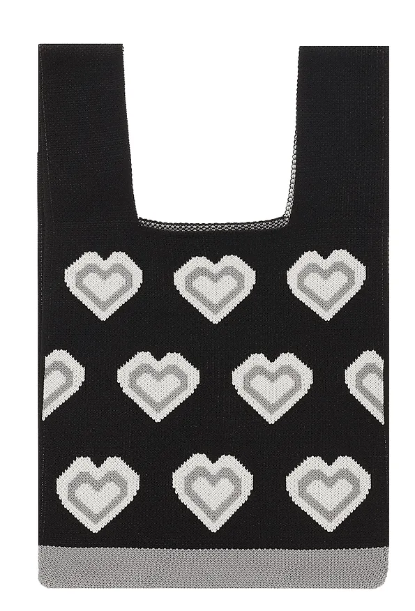 Сумочка вязаная Сердечки (текстиль) (20х33) (12-11515-B005) 3045428 — 1