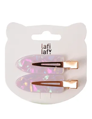 Набор заколок розовый перламутр (2шт) (пластик) (12-253004-С20) (Lafilaf) 3104667