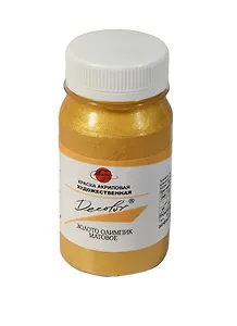 Краска акриловая "Деколор" золото олимпик матов.,100мл,банка, Таир