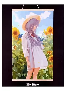 Набор для творчества "Картина по номерам на подвесе "В поле подсолнухов". ПАННО. Аниме. 30x50 см