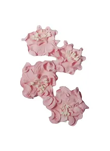 Цветы кудрявой фиалки, набор 2шт d=4см, 2шт d=3,5см, розовые
