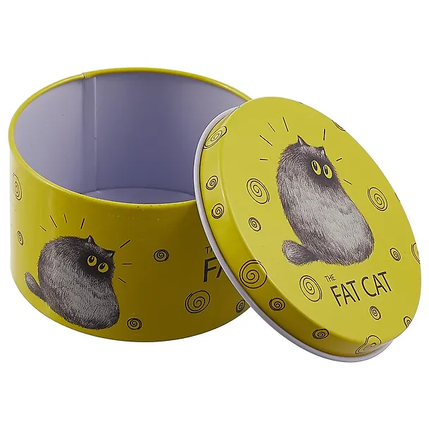 Шкатулка круглая Fat Cat (металл) (7,5см) 2689853 — 2