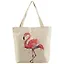Сумка-шоппер на молнии Фламинго акварель (43х40) (текстиль) — 2619060 — 1