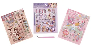 Набор наклеек с полем для создания миниатюрных сцен, размер 150х125 мм (+пинцет)