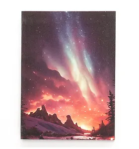 Записная книжка А6 80л кл. "Северное сияние" инт.переплет, ламинация Glitter, офсет