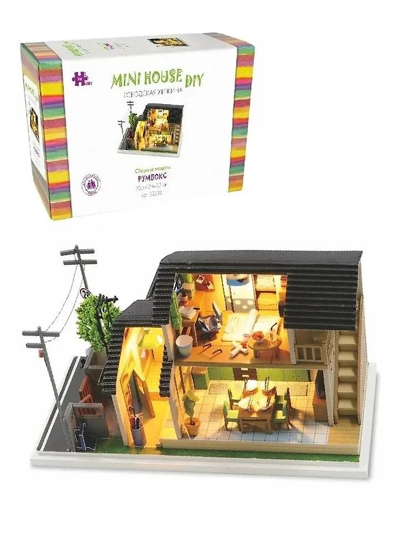 Сборная модель Румбокс «Городская хижина», 20.5х12.4х9.5 см, Mini House DIY 2960695 — 1