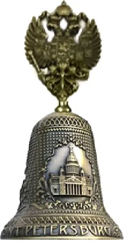 Колокольчик с фигуркой  "Орел.СПБ" цвет бронза 2955989 — 1