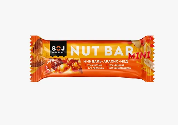 Батончик NUT BAR Ореховый  мед-миндаль-арахис, 30г 3075728 — 1