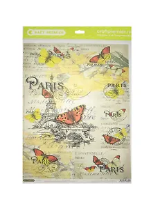 Рисовая бумага для декупажа Craft Premier Открытка из Парижа (CР03550) (А3) (25г/м)