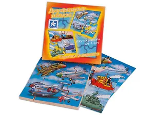 Пазл "Домашние и дикие животные" "Корабли и самолеты" "Зима и лето", 16 элементов