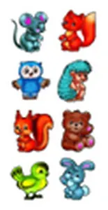 Наклейки детские пленка с золотой окантовкой (в ассорт.) (Ле Флэш)