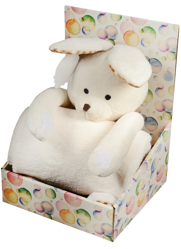 Плед с игрушкой Зайчик в клеточку (100х75) (h игрушки 25см) (851-014) 2562045 — 1