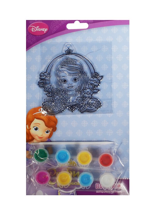 Витраж MultArt Disney София (182295) (краски+кисть) (набор д/творч.) (2 в ассорт.) (упаковка) (в кор. 4х48шт) 2476765 — 1