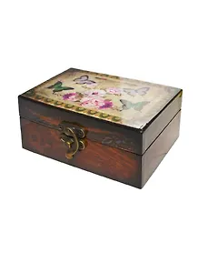 Шкатулка для бижутерии Бабочки (дерево) (13х9х6) (32266)