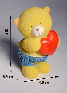Медвежонок с сердечком полистоун (11 см) (431150)