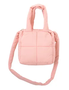 Сумочка дутая розовая (текстиль) (20х20) (12-Jigi-3)