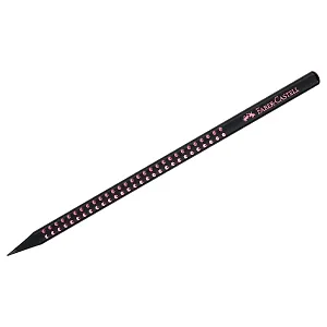 Карандаш чернографитный, твердостью грифеля B "Sparkle Black" трехгранный, заточенный, Faber-Castell