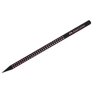 Карандаш чернографитный, твердостью грифеля B "Sparkle Black" трехгранный, заточенный, Faber-Castell 3154005