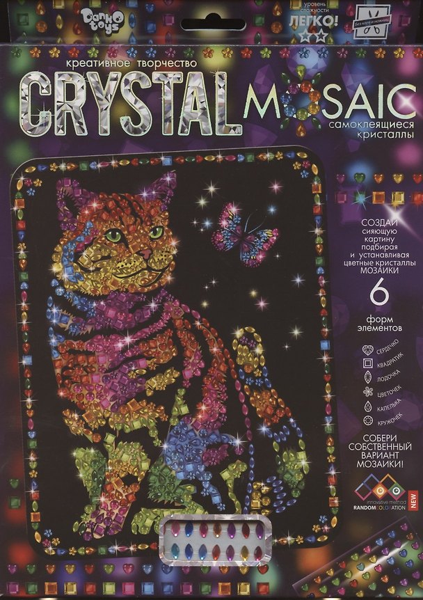Набор для творчества Crystal Mosaic. Алмазная мозаика «Кот с бабочкой» 2792687 — 1
