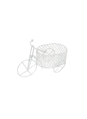 Кукольные аксес. из металла Велосипед с овальной корзиной (11001706) (8х9,5) (белый) 2457537