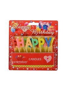 Набор свечей для торта Happy Birthday H 3 см с блестками (673606)