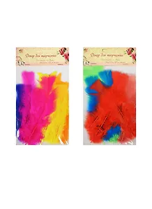 Декор для творчества Перо цветное пушистое (168026) (набор 12шт) (в ассорт.) (упаковка)