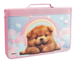 Папка для труда А4 "Рыжий щенок", картон, ручки