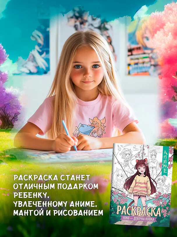 Книга Нэко - девочка-кошка: книжка-раскраска () — 6