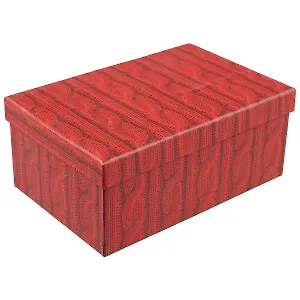 Подарочная коробка «Вязаные косички, красный», средняя