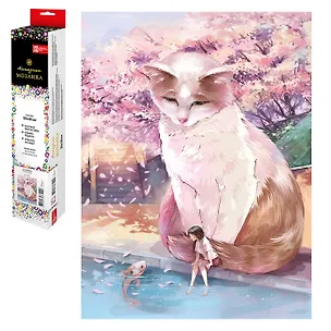 Набор для творчества. Алмазная мозаика Phoenix plus "Кот в сакуре", 30 х 40 см 3011883