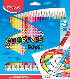 Карандаши цветные Maped, Color'Peps Oops, 24 цвета с ластиком