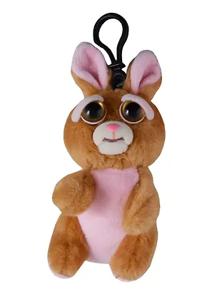 Игрушка мягкая, Feisty Pets, Заяц коричневый, (два выражения мордочки), 11 см, с карабином FP004M 2685608