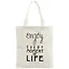 Сумка-шоппер на молнии Enjoy every moment, белая 37*38см — 2584509 — 1