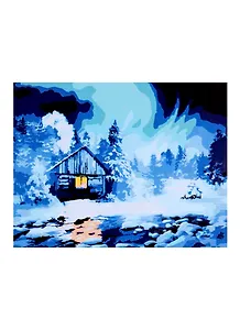 Холст с красками по номерам "Северное сияние", 17 х 22 см